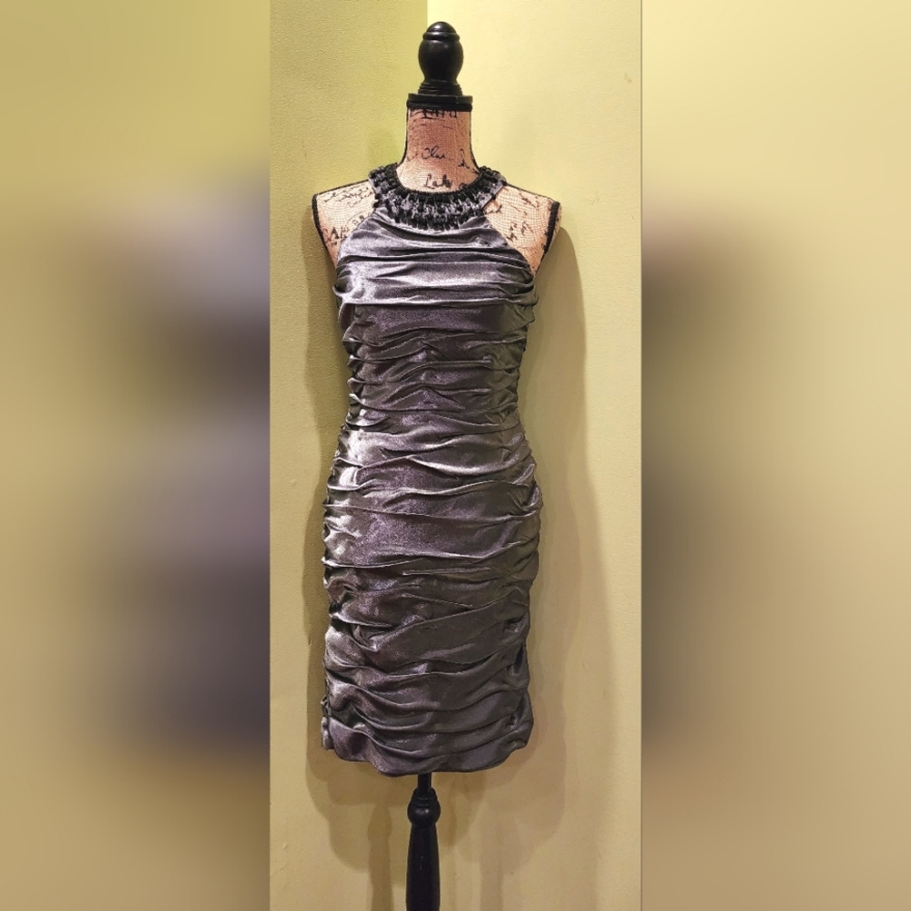 R&M Richards cocktail dress, Silver, size 8